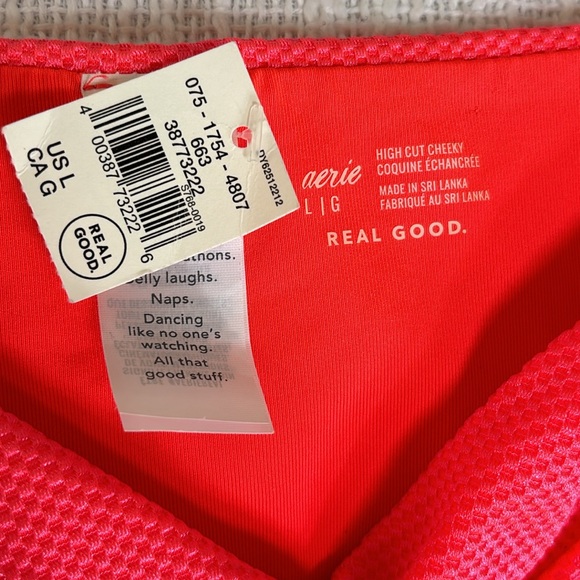 NWT Aerie Shine Pique Twist Front High Cut Cheeky Bikini Bottoms - Picture 5 of 8